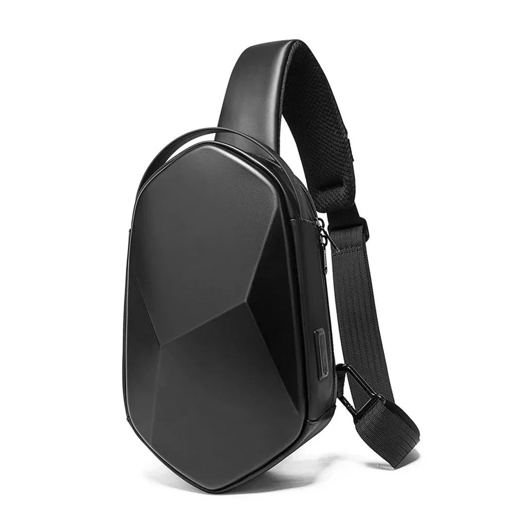 Slim Waterproof Hard Shell Crossbody Sling Bag with USB Charging