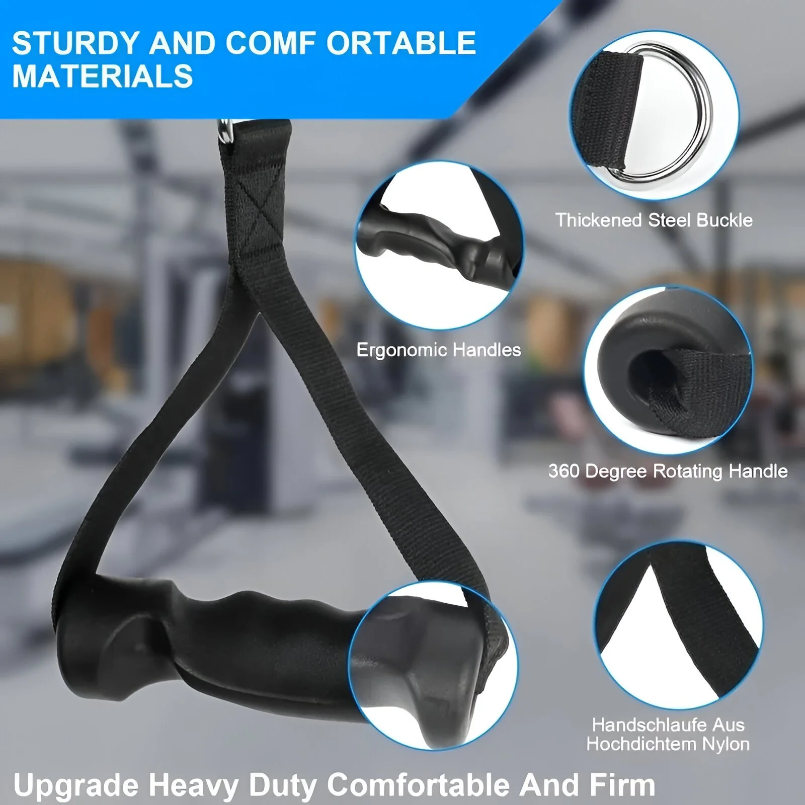Ergonomic Dual Exercise Handles for Strength & Resistance Training
