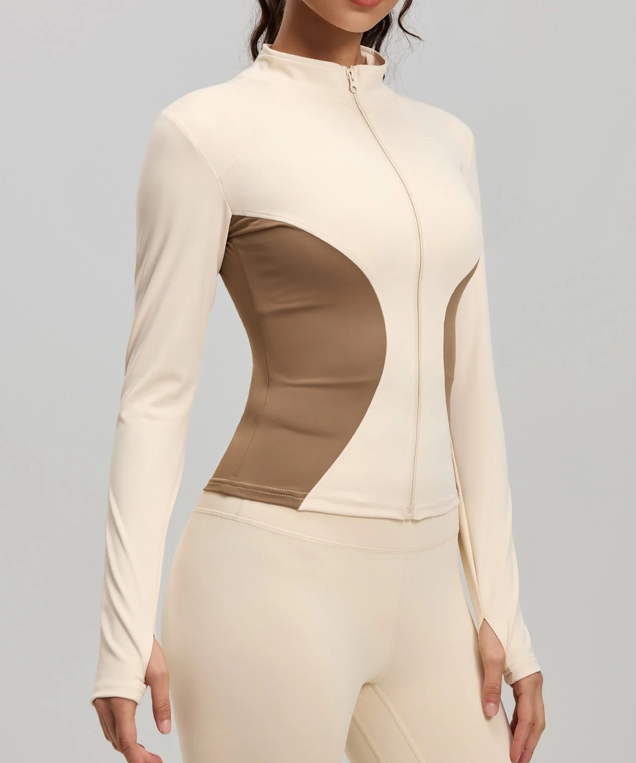 Chic Two-Tone Women’s Activewear Jacket