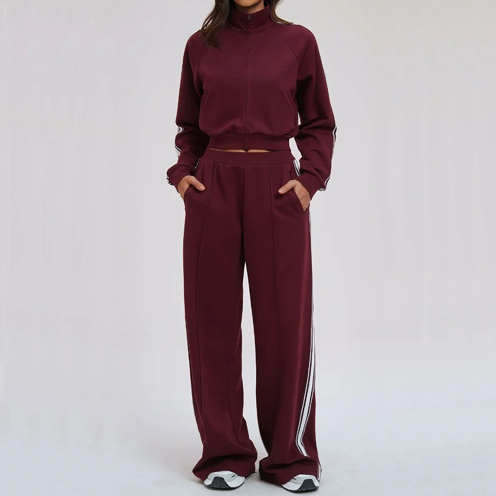 Color Block Yoga Hoodie Set – 2-Piece Loose Fit Activewear
