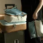 4-Piece Travel Packing Cubes with Mesh, Shoe & Clothing Organizer Set