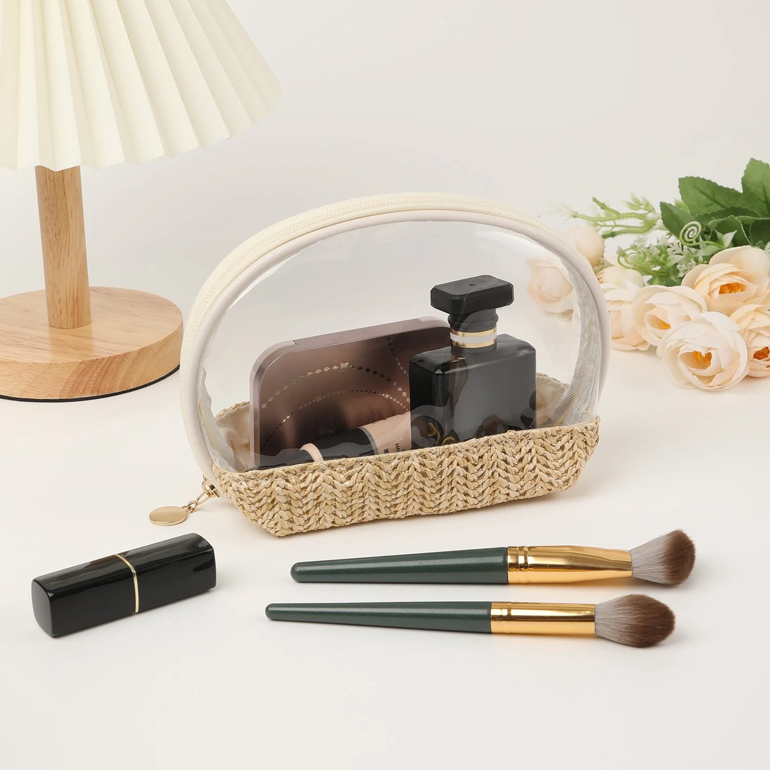 Handwoven Waterproof Cosmetic Bag – Portable Travel Makeup Storage Organizer