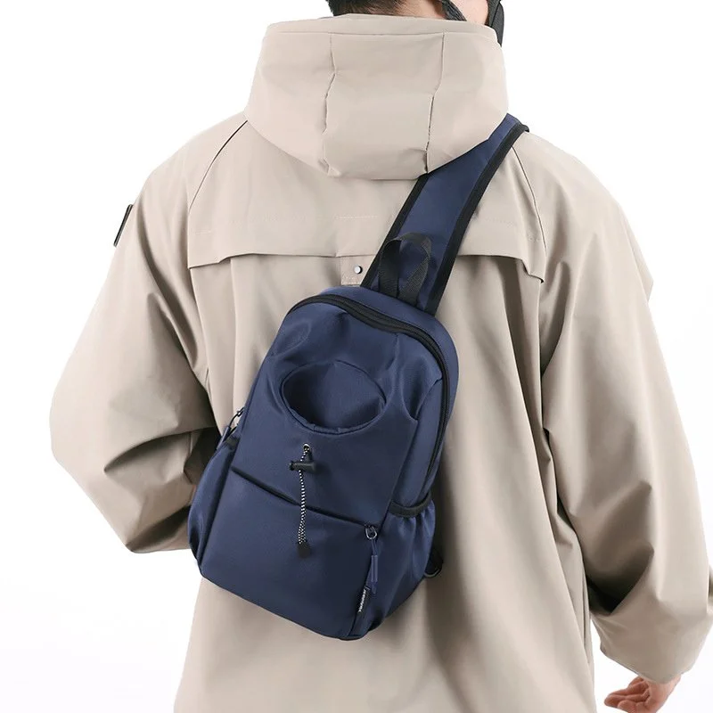 Men's Crossbody Chest Bag with Water Cup Holder - Large Capacity & Versatile Design