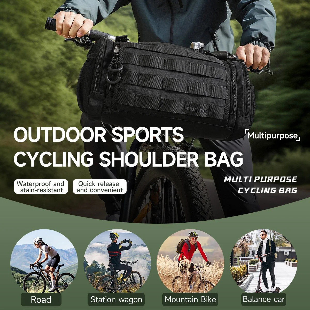 Outdoor Crossbody Bag for Men - Multi-Function Hiking, Cycling & Sports Shoulder Bag