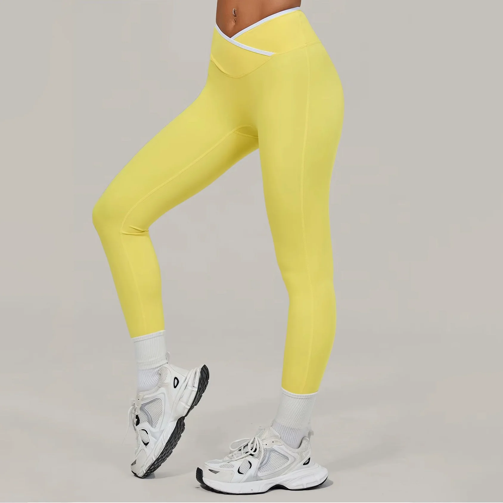 High-Waisted Solid Color Yoga Leggings for Women – Push-Up Gym & Workout Tights