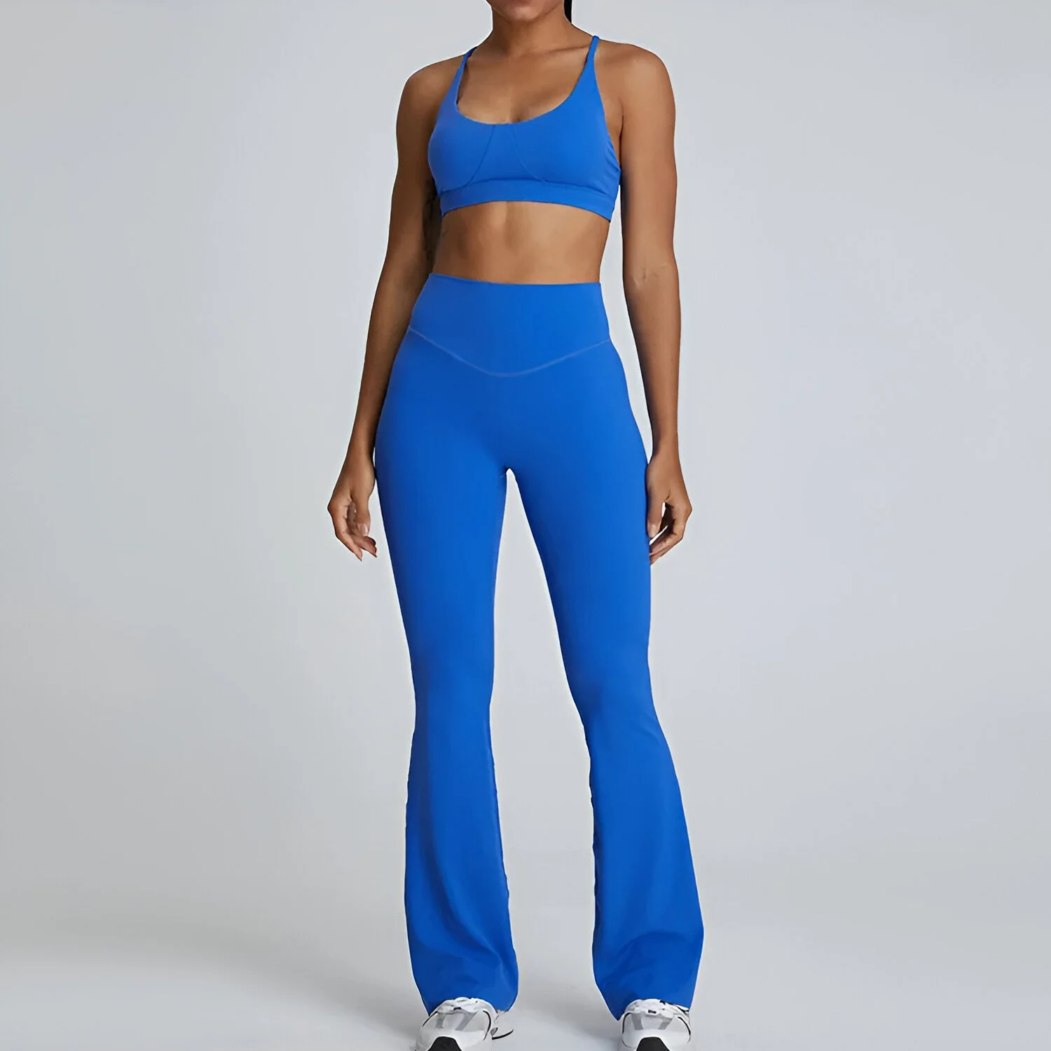 High-Waist Flared Sports Leggings for Women – Breathable Bell-Bottom Yoga Pants