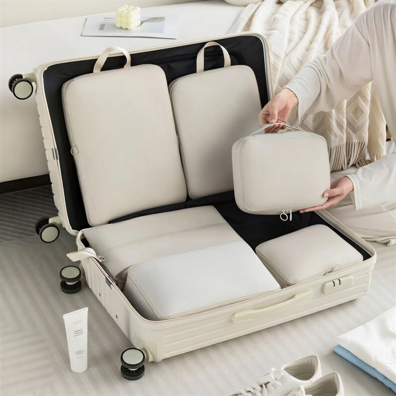 6-Piece Travel Luggage Organizer Set with Compression Storage Bags