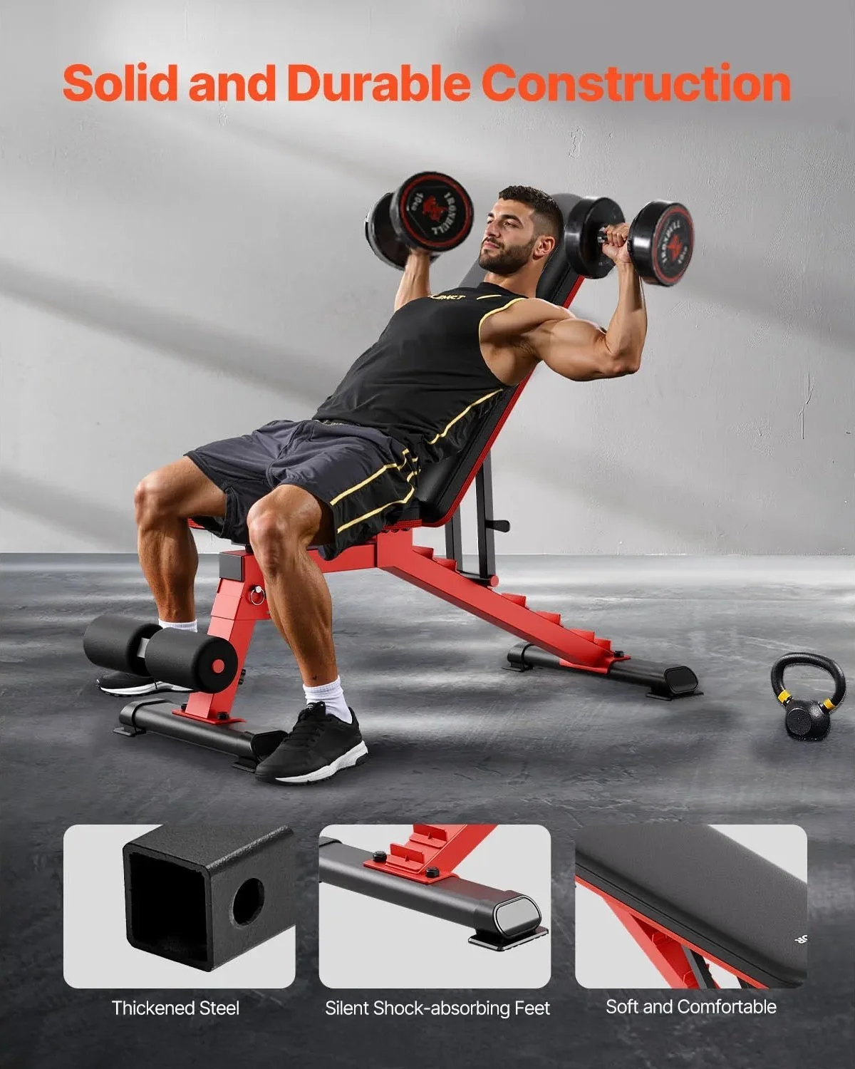 1200LB Adjustable Heavy Duty Foldable Weight Bench for Home Training