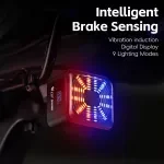 Smart Brake-Sensing LED Bike Tail Light with Dual Mount & Battery Indicator