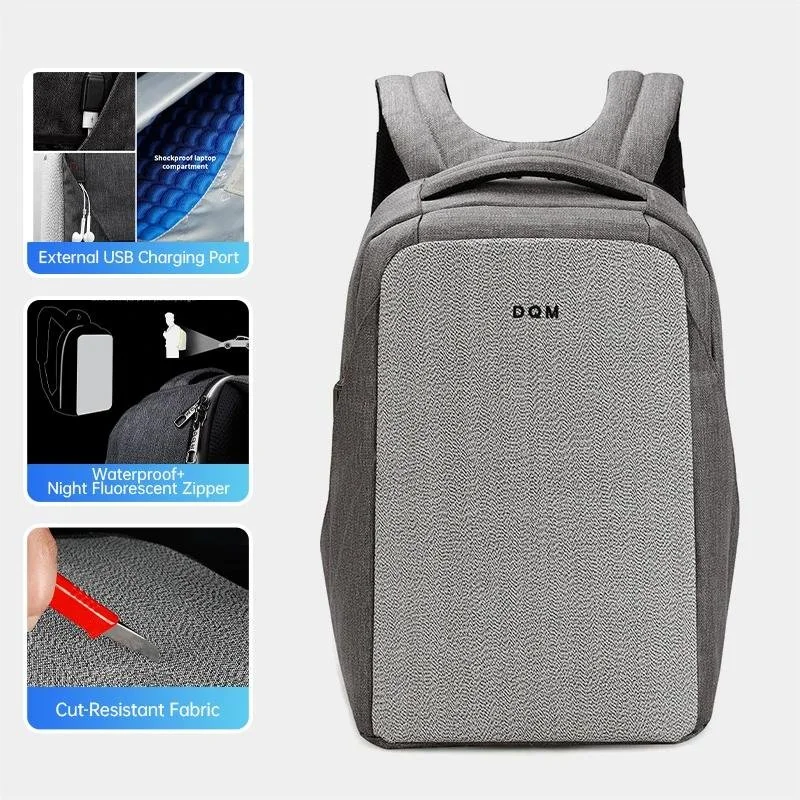 Men’s Anti-Theft Laptop Backpack 15.6” Cut-Resistant Business Travel Bag