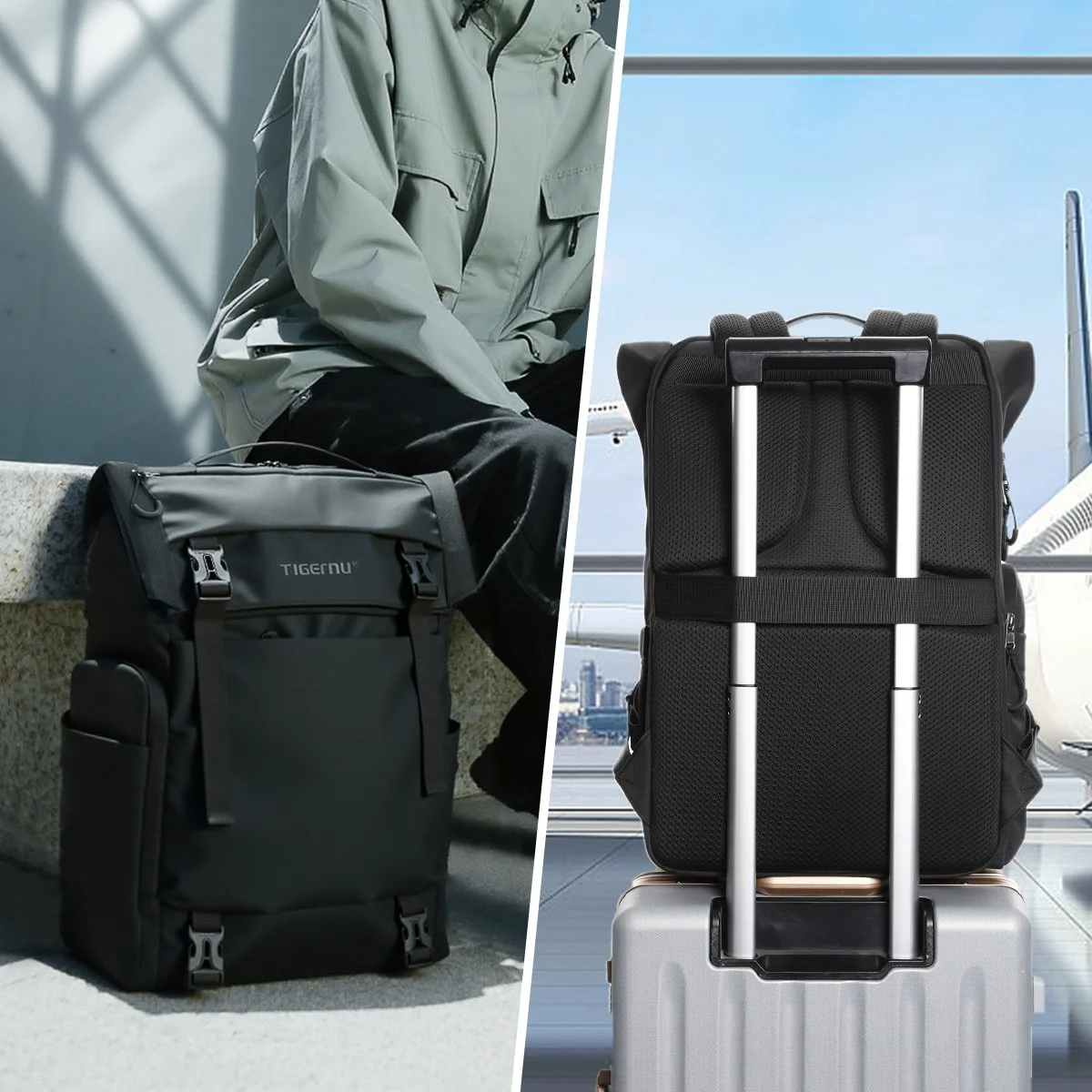 Waterproof TPU Business & School Backpack for Men – Large Capacity Travel Bag