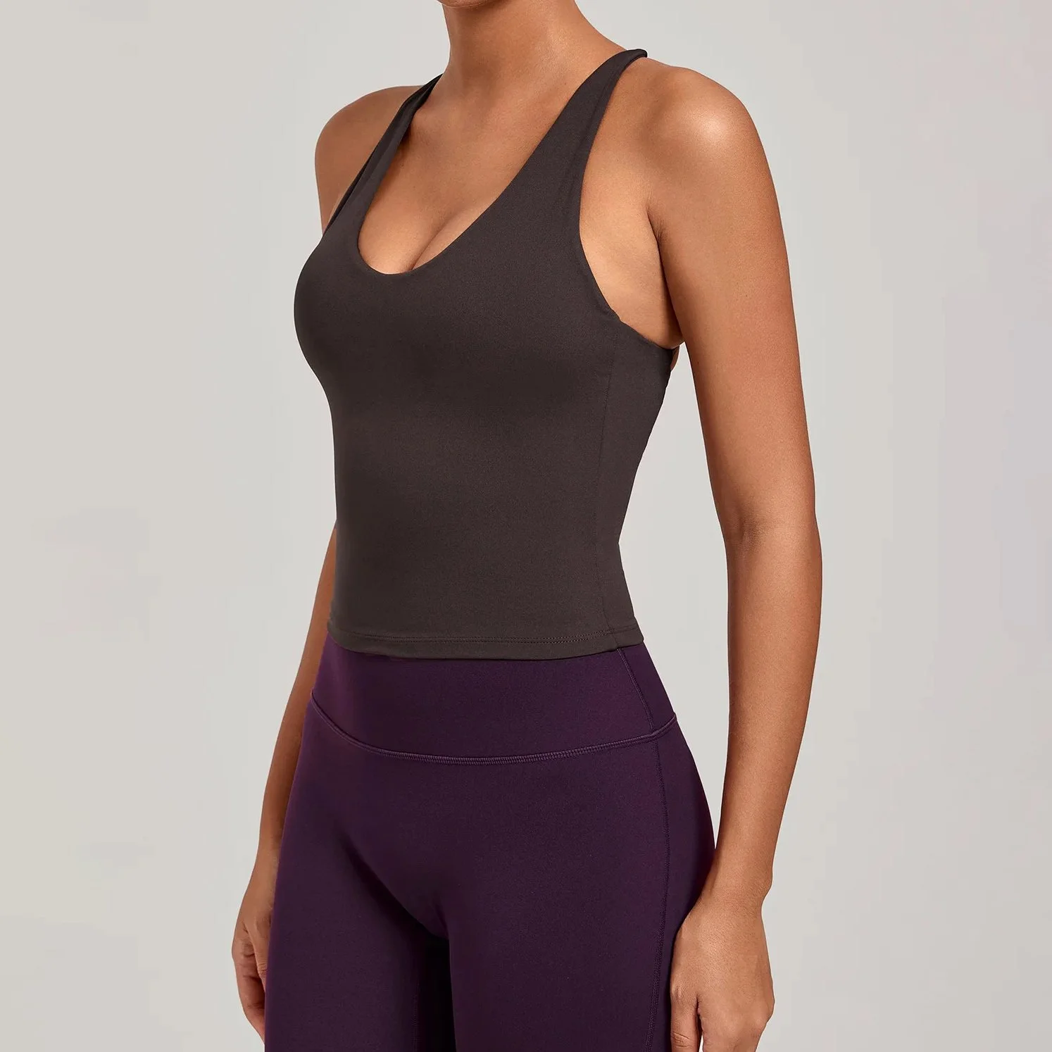 High Support Cross-Back Push-Up Yoga Sports Bra with Removable Pads