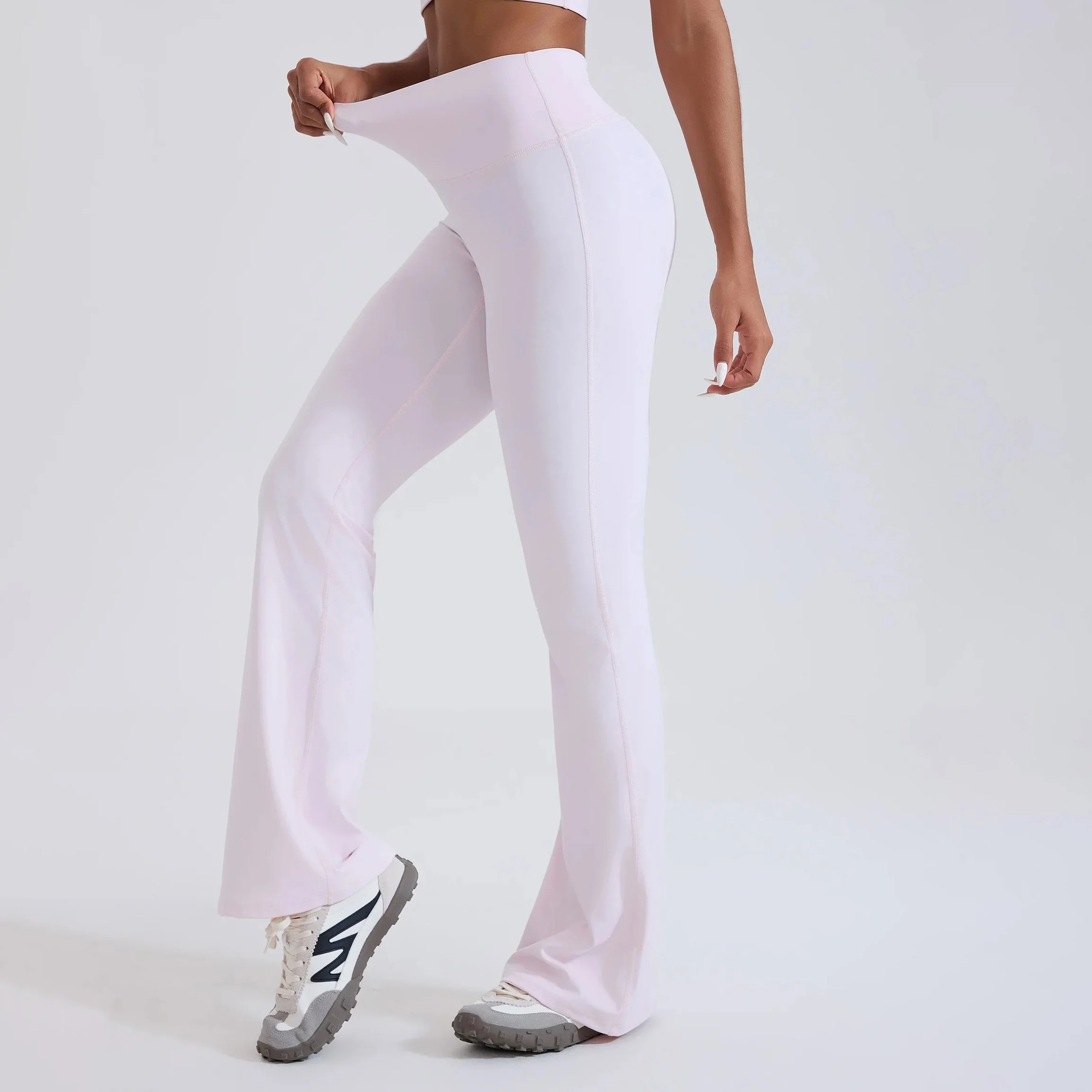 High-Waist Flared Yoga Pants for Women – Naked Feel Stretch Leggings