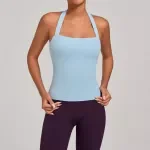 Halter Backless Yoga Bra Shockproof Workout Crop Top for Women