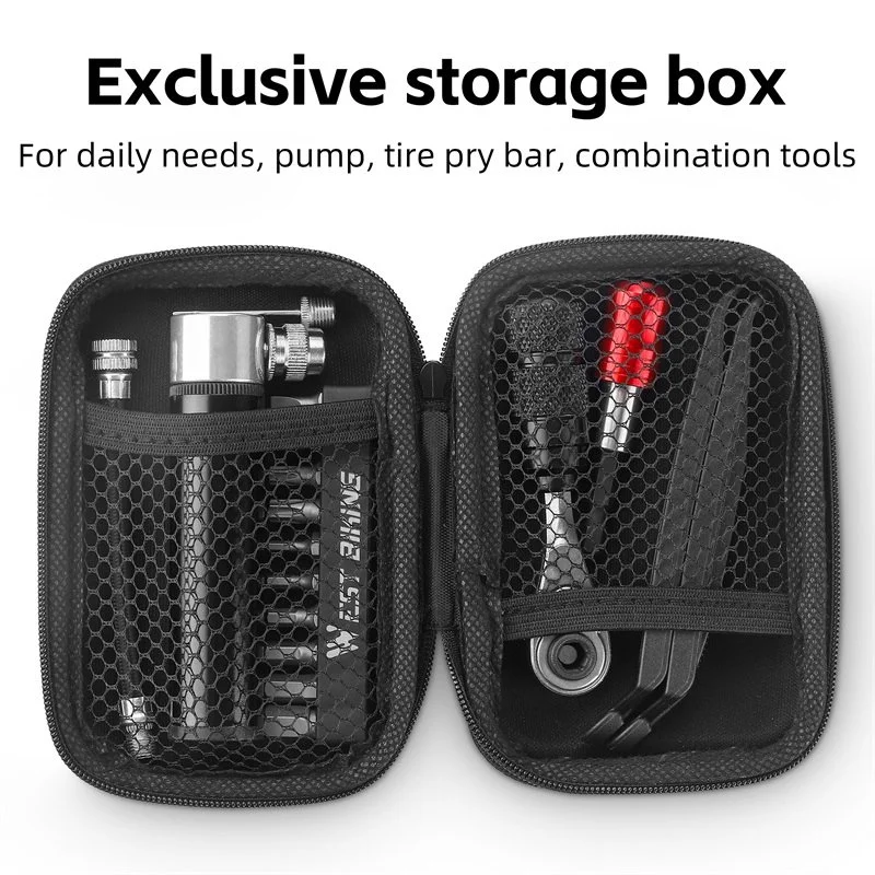 Portable Bike Tool Kit - Multifunctional Ratchet Wrench, Tire Lever, Mini Pump & More