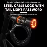 Anti-Theft Bicycle Cable Lock with Built-In Tail Light