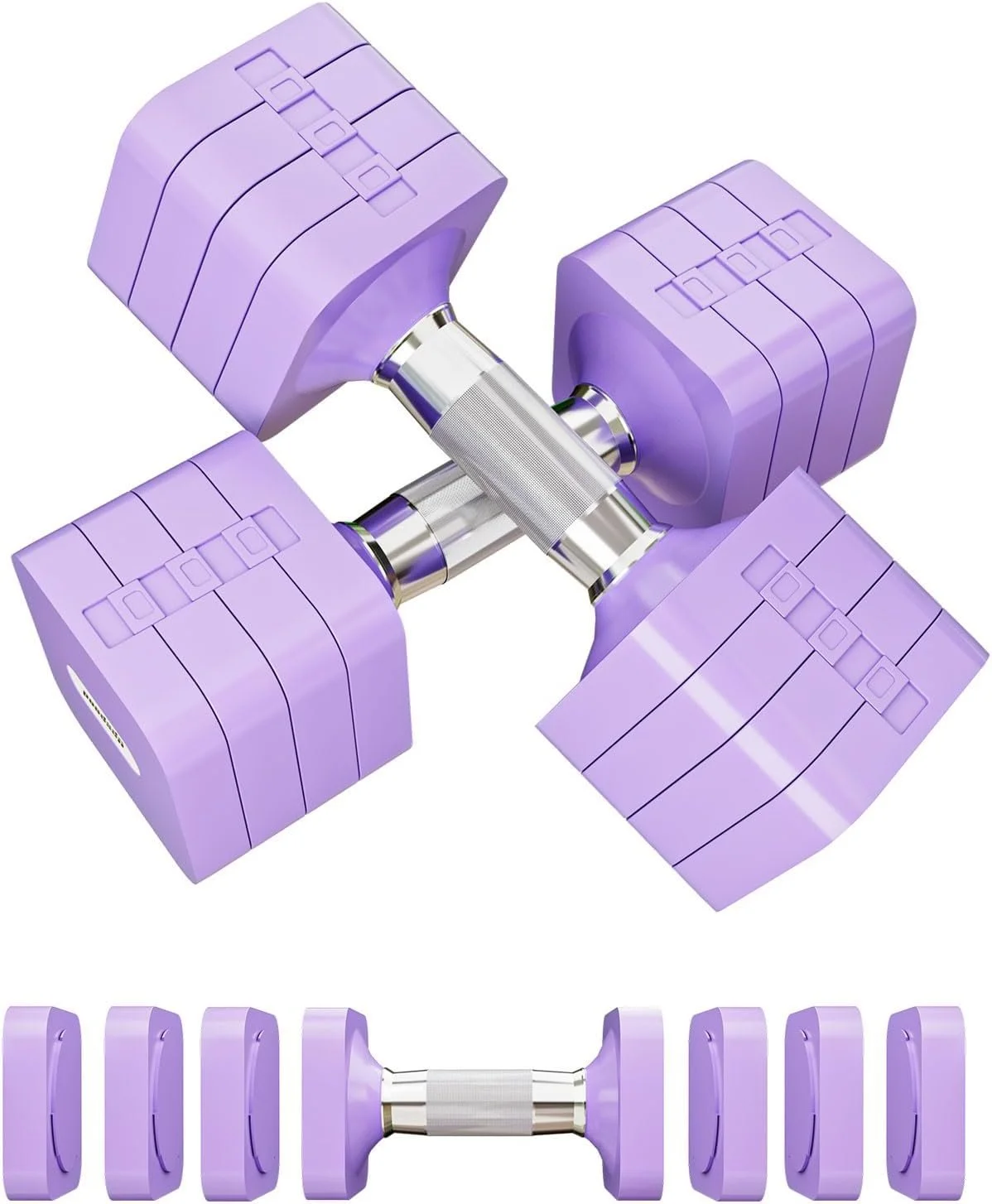 Adjustable 4-in-1 Dumbbell Set 15LB-20LB for Men & Women – Space-Saving Free Weights