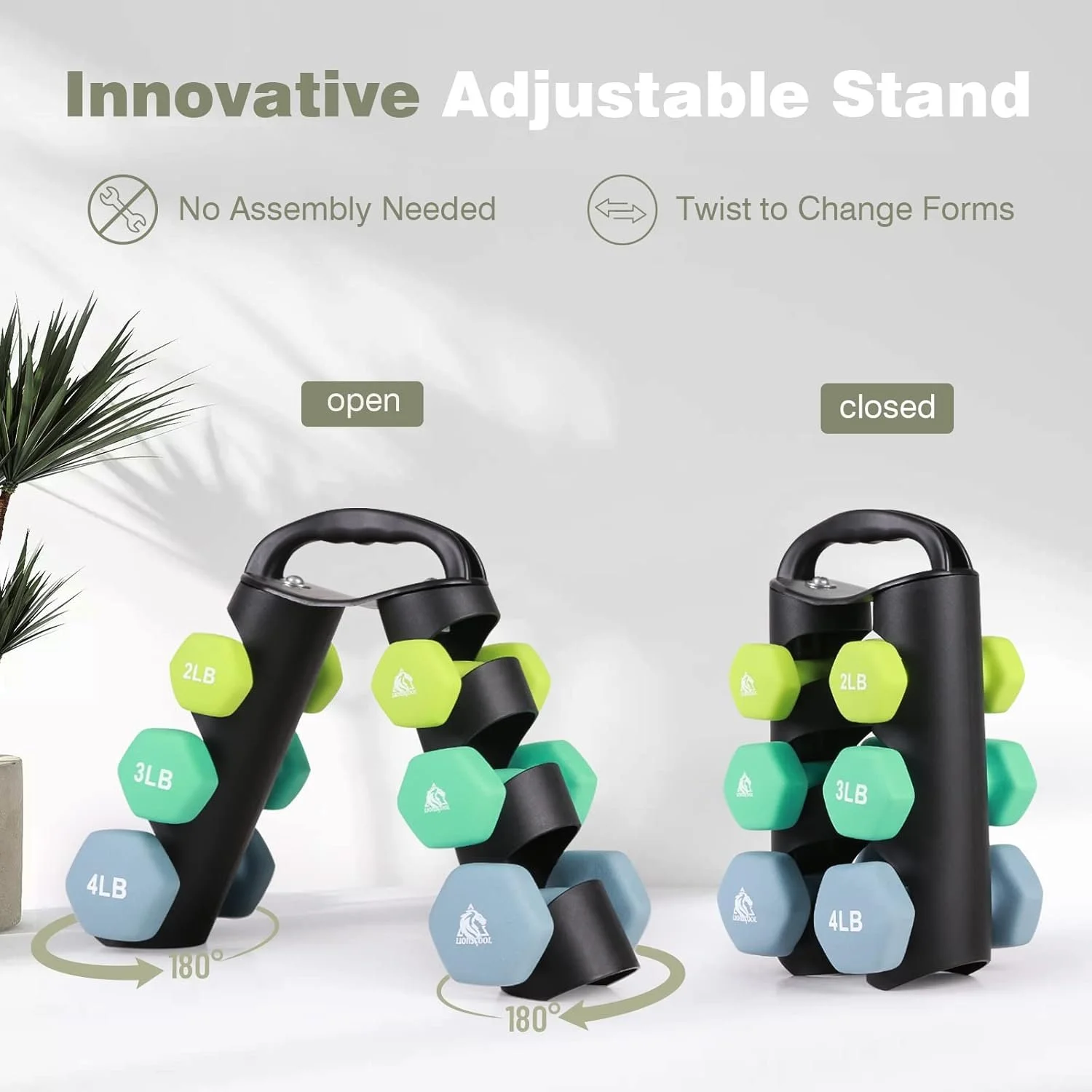 Set of 2 Coated Dumbbell Hand Weights with Anti-Slip & Anti-Roll Design