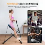 2-in-1 Squat Rowing Machine for Glutes, Legs & Core | Foldable Home Gym Trainer