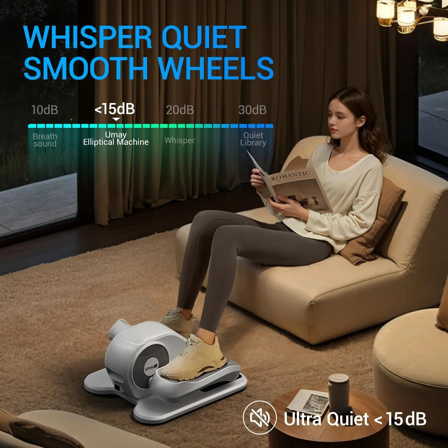 Quiet Under Desk Elliptical for Seniors