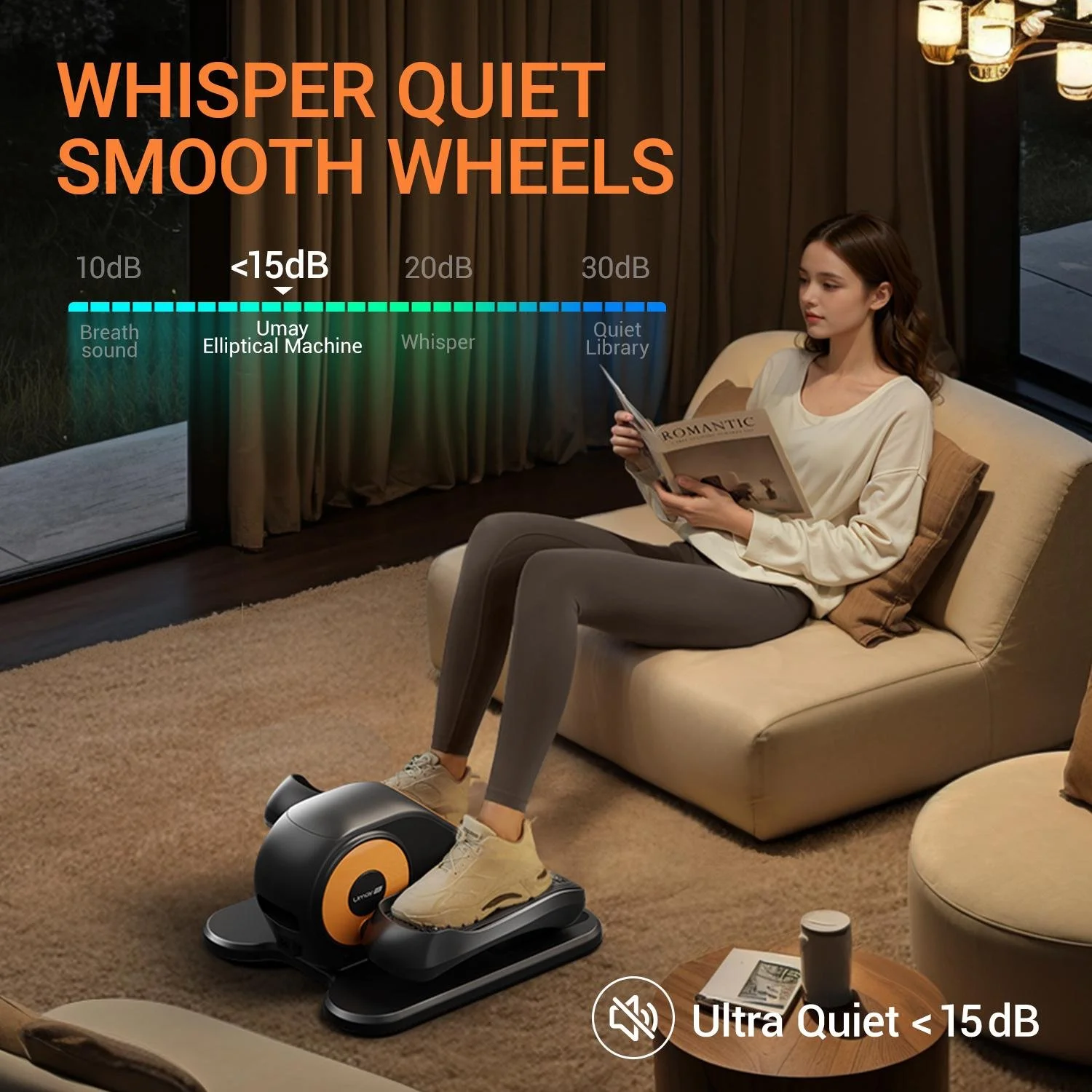Quiet Portable Under Desk Elliptical