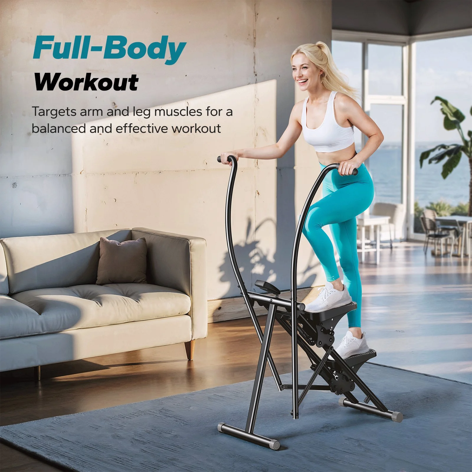 Compact Folding Stair Climber for Full-Body Home Workouts
