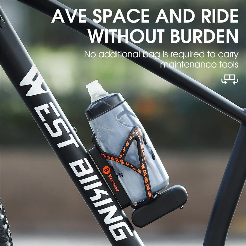 3-in-1 Multifunctional Bike Bottle Cage with Tire Lever & Tool Storage