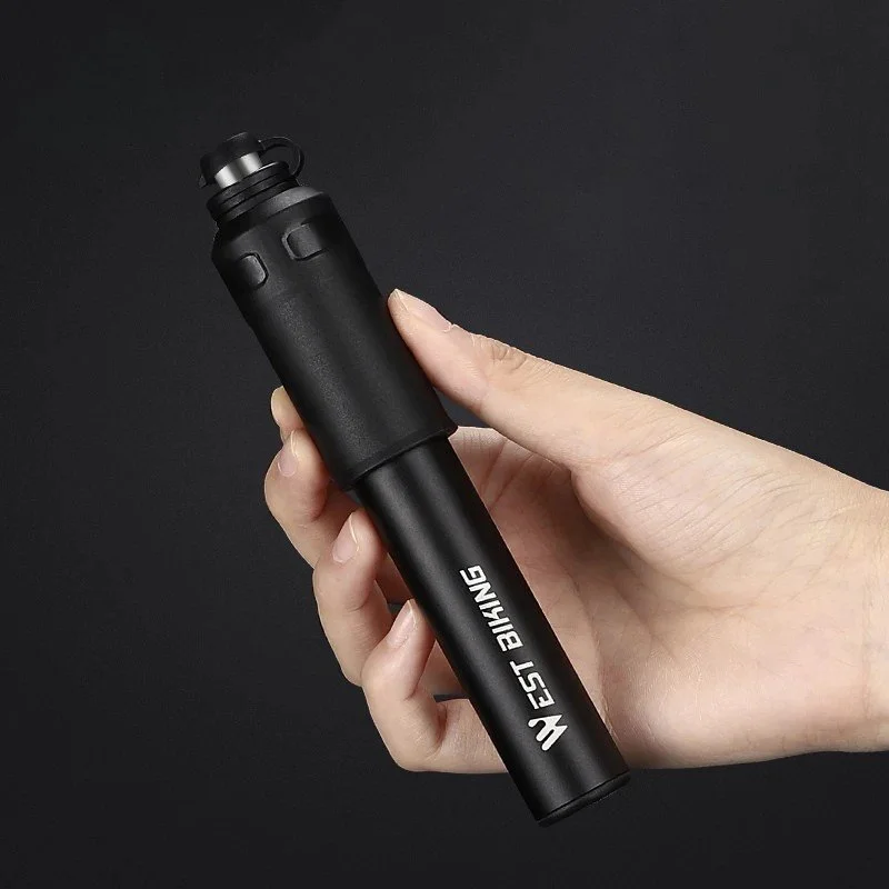 Mini Bike Tire Pump 110 PSI Portable Hand Inflator with Hose