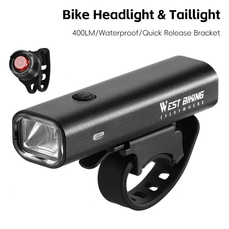 USB Rechargeable Super Bright Bike Headlight & Taillight Set