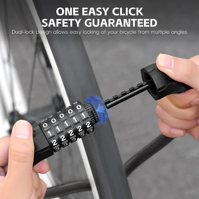 Double-Headed Combination Steel Cable Lock for Bikes and Motorcycles