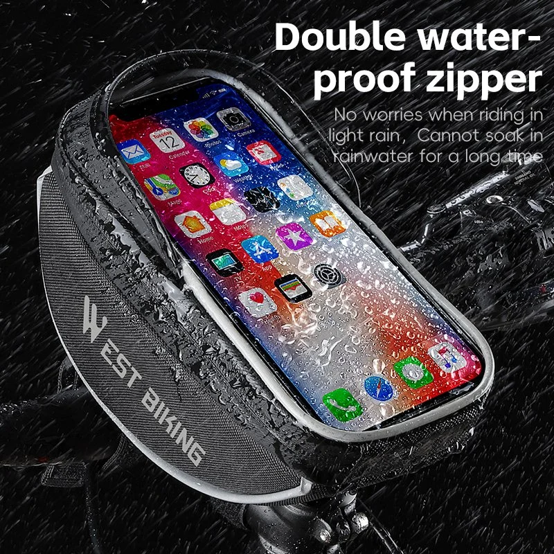 Waterproof Reflective Bike Phone Handlebar Bag with Touchscreen