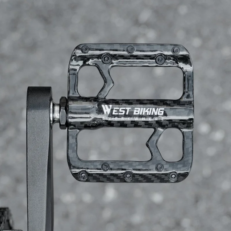 Ultralight Carbon Fiber Flat Bike Pedals with Titanium Shaft
