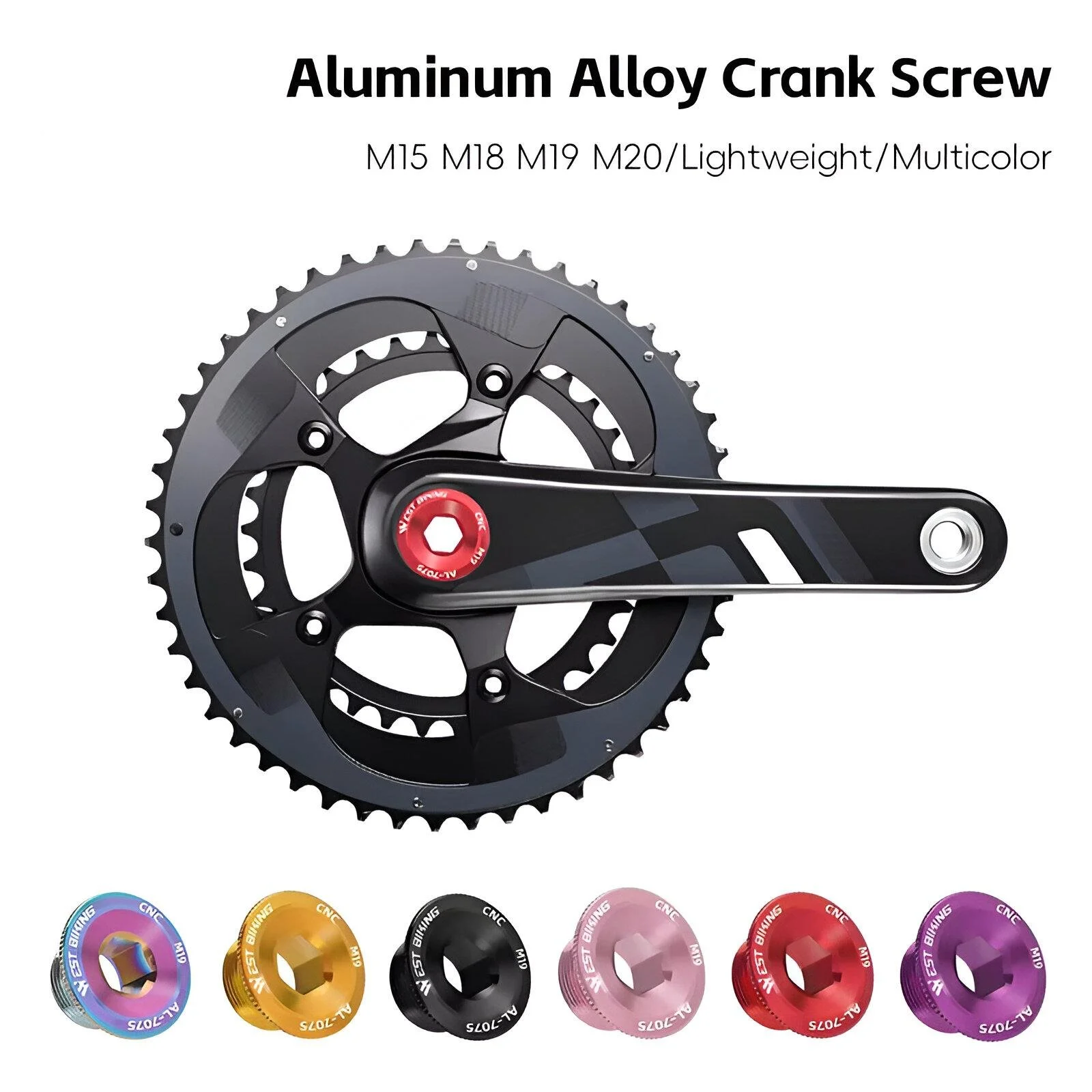 Aluminum Multicolor Crankset Cover Screws for MTB & Road Bikes
