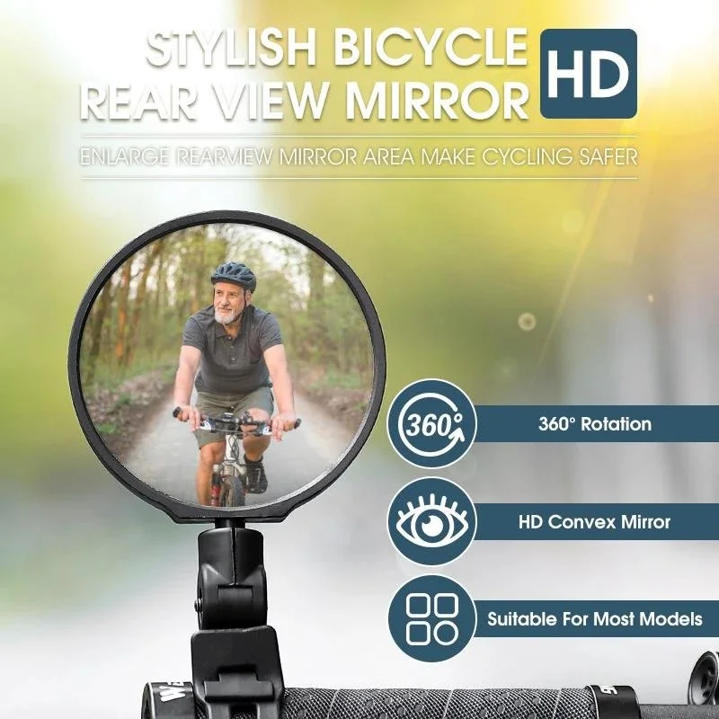 HD Rotating Bike Rearview Mirror for Safer Cycling