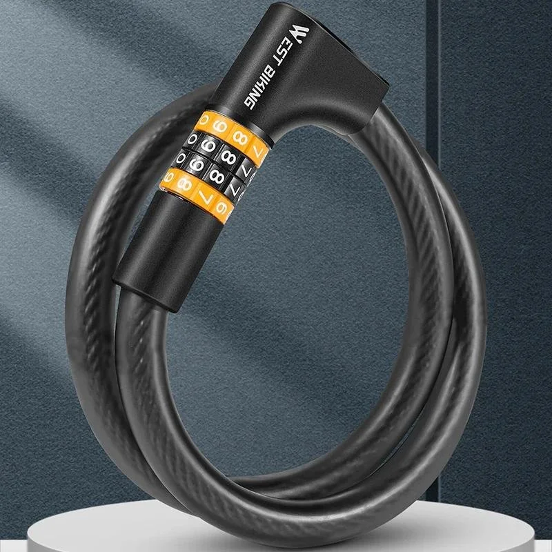 4-Digit Combination Cable Lock with Keys for Bikes & Scooters