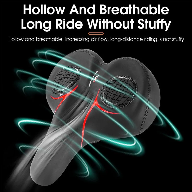 Widened Shock-Absorbing Waterproof Bike Saddle for All-Terrain Comfort