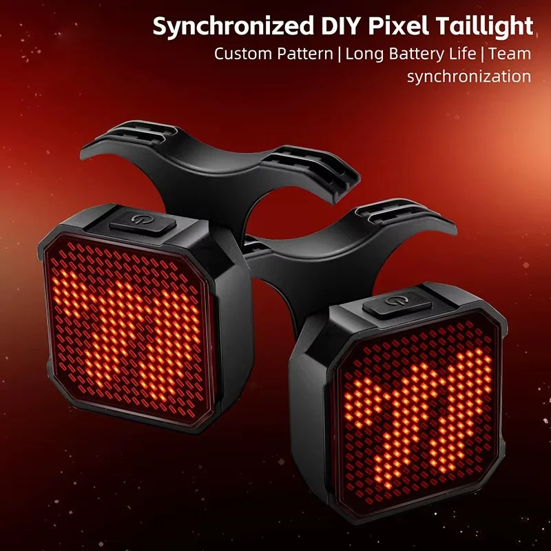 Smart Pixel Bike Tail Light with Brake Sensing & Waterproof Protection