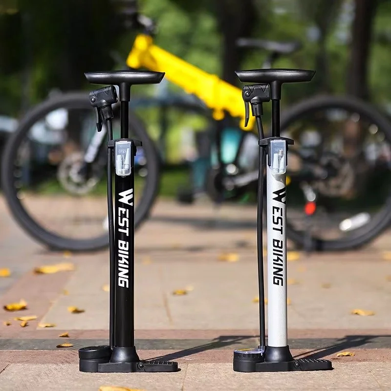 Portable 160PSI Bike Pump with Gauge for Road & Mountain Bikes