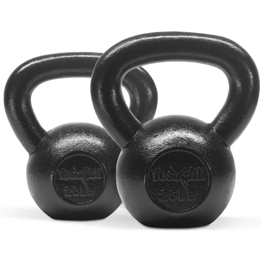 Cast Iron Kettlebell Set with Wide Handles for Full-Body Strength Training