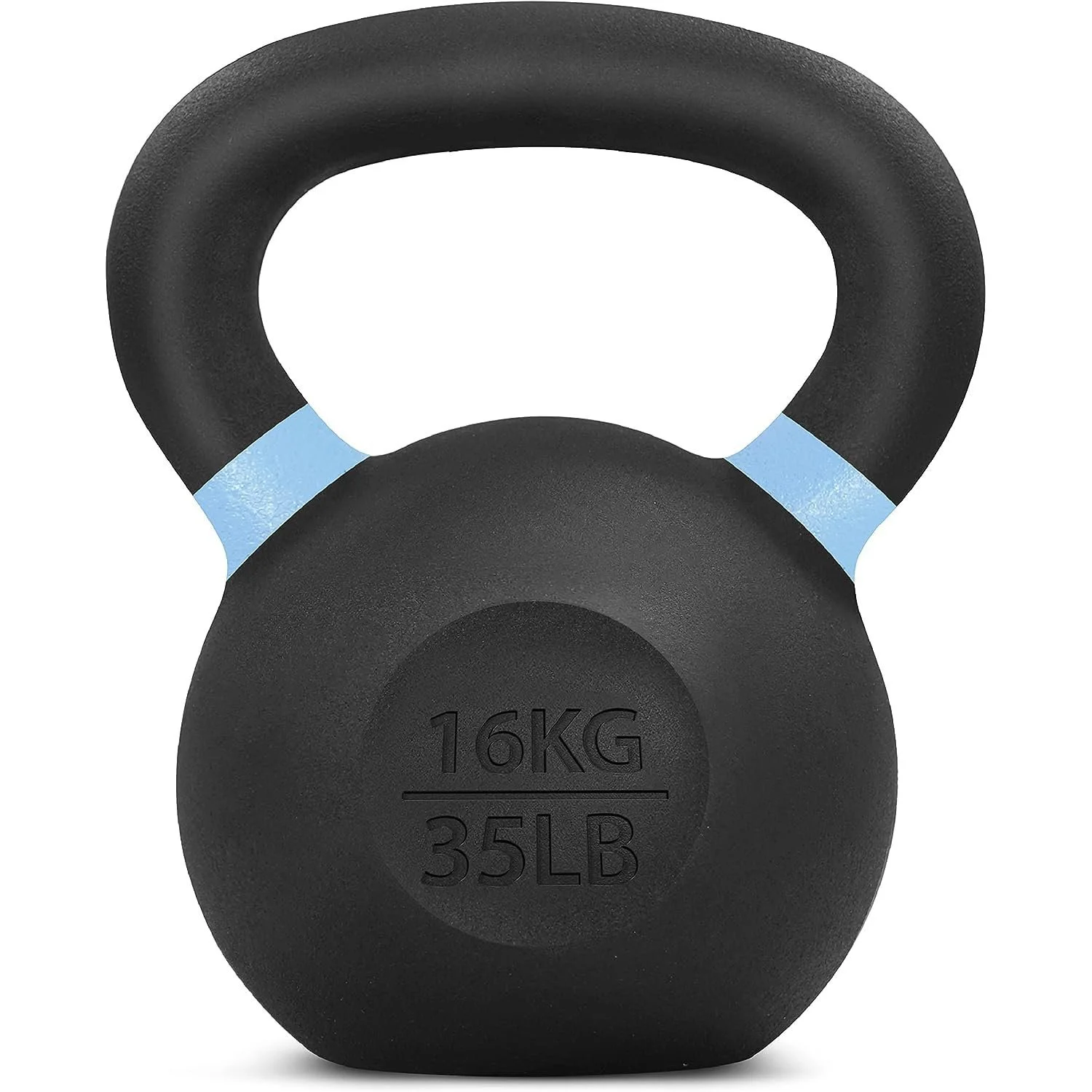 Powder-Coated Cast Iron Kettlebell with Non-Slip Handle for Strength Training