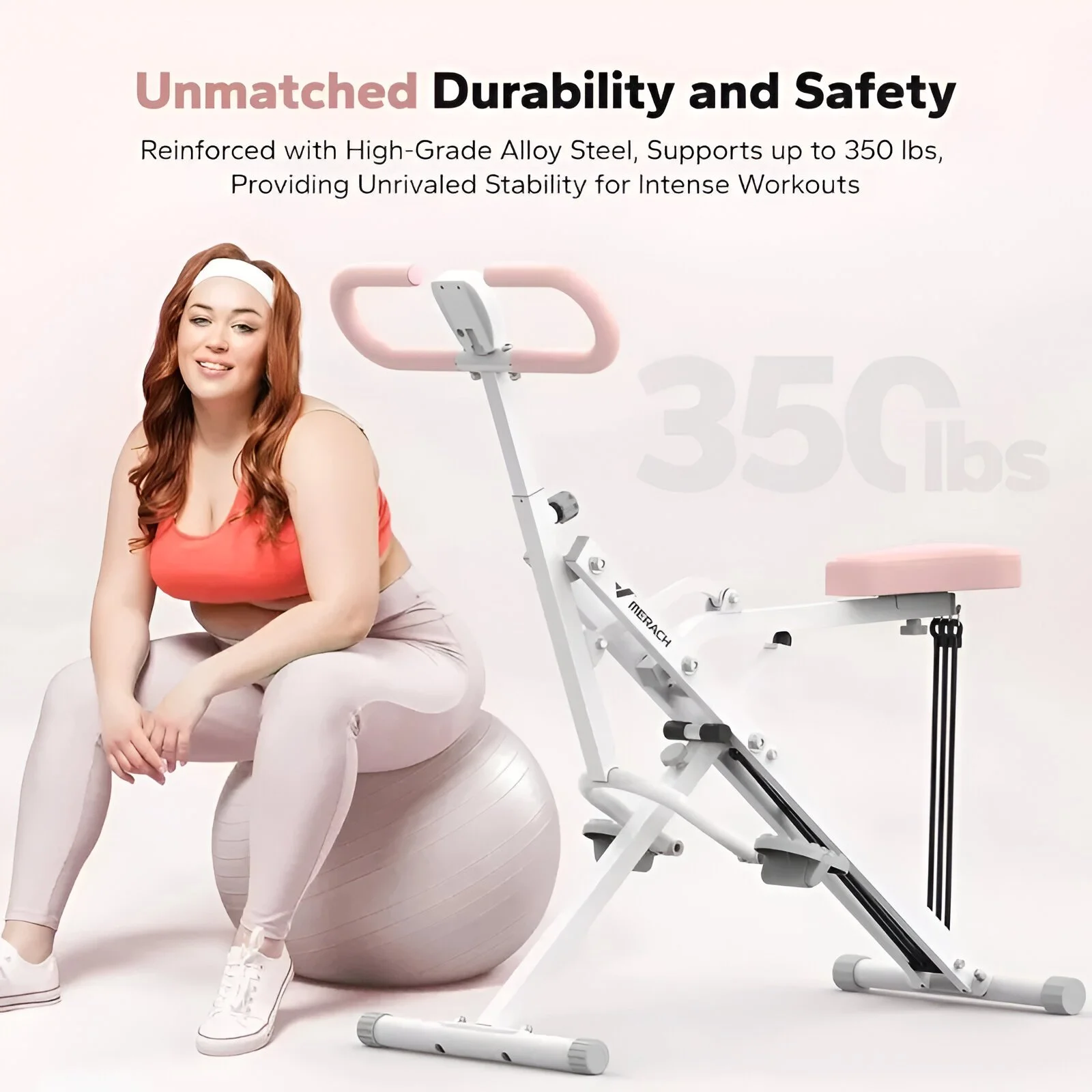2-in-1 Squat Rowing Machine, Foldable Glute & Leg Workout Trainer