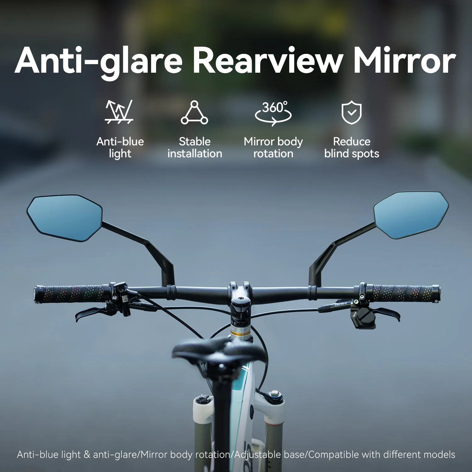 360° Rotating Anti-Glare Bicycle Rearview Mirror