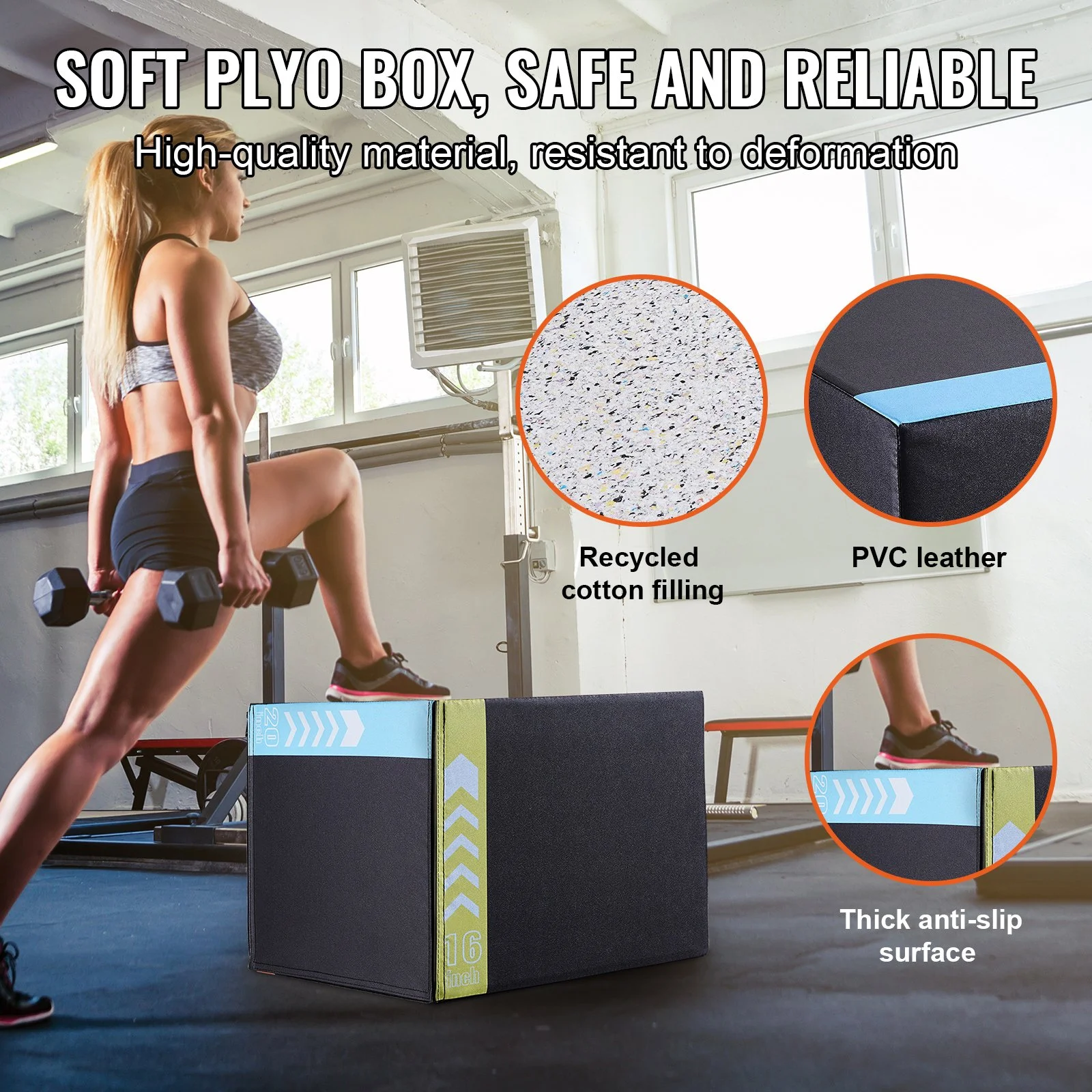 3-in-1 Adjustable Soft Plyometric Jump Box for Home & Gym Training