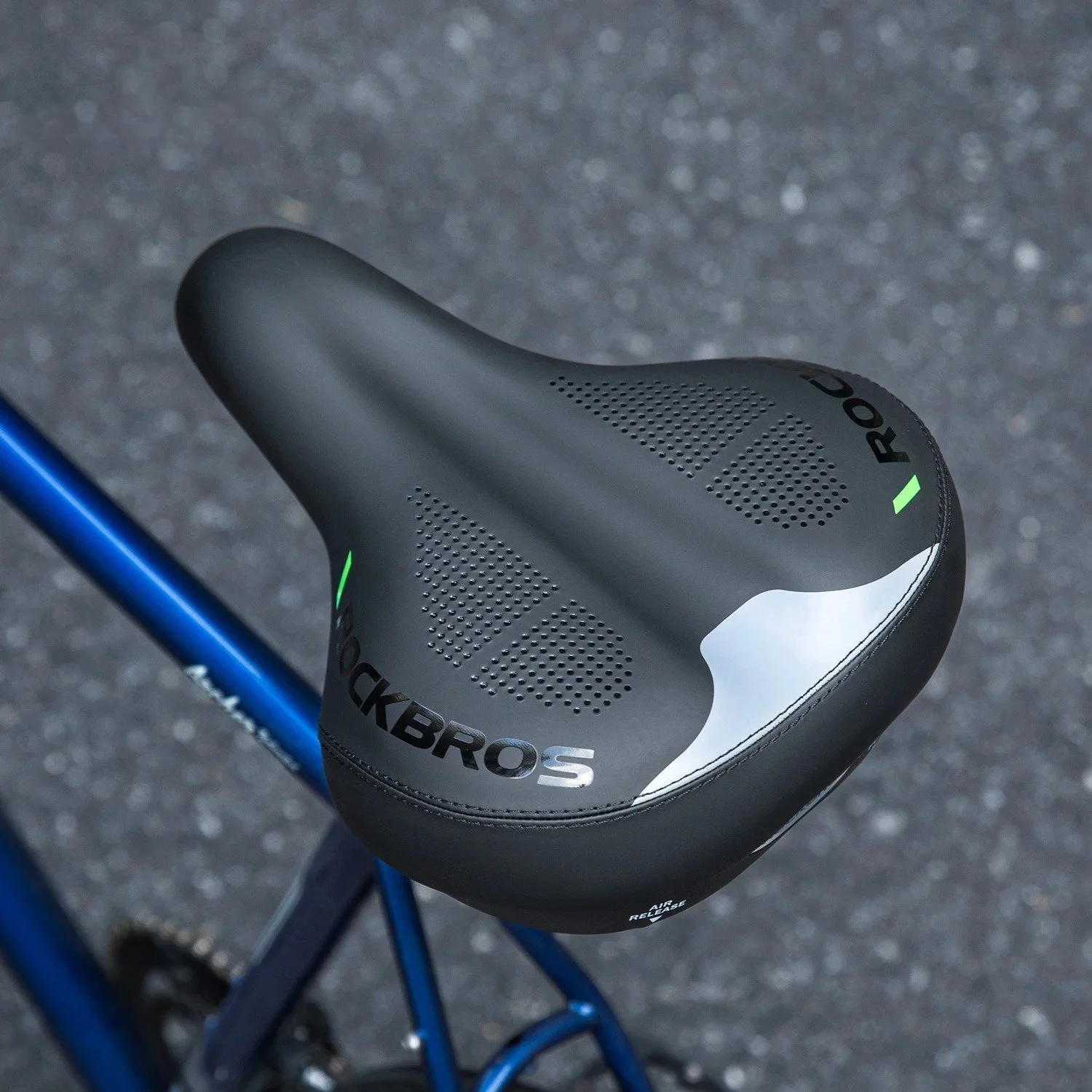 Double Shock Absorption Comfort Bike Saddle with Non-Slip Surface