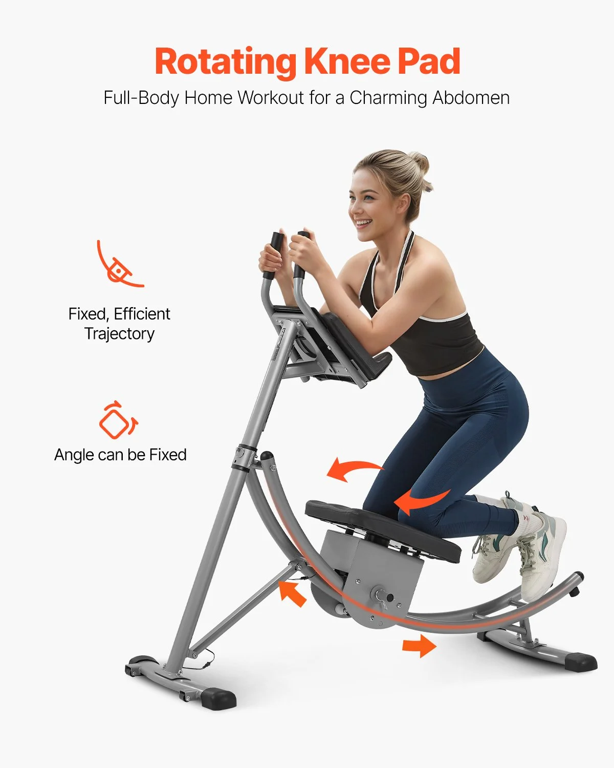 440 lb Foldable Ab Workout Machine with Adjustable Resistance for Home Gym