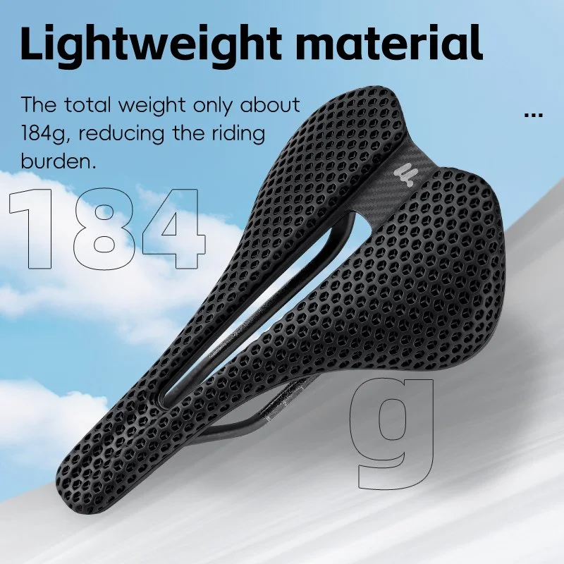 3D Printed Carbon & Alloy Road Bike Saddle Comfort Cushion