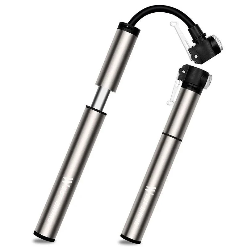 120PSI Mini Bicycle Pump with Schrader and Presta Valve for Mountain & Road Tires