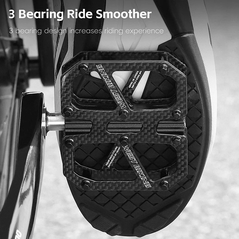 3 Bearing Bicycle Pedal - T700 Carbon & Titanium Alloy Non-Slip MTB Road Bike Pedals