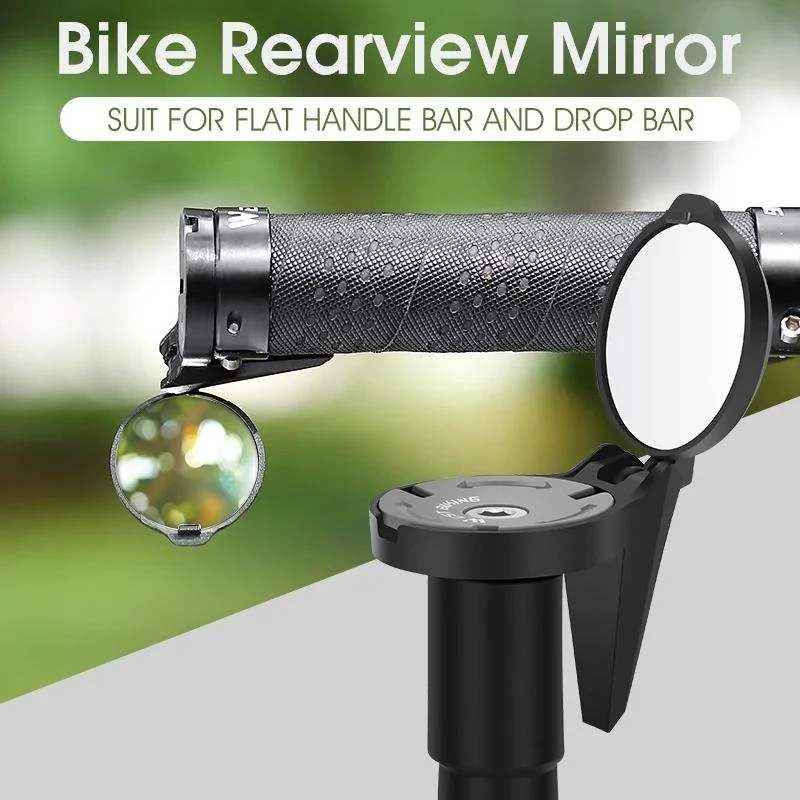 360° Handlebar End Bicycle Rearview Mirror with HD Convex Wide View