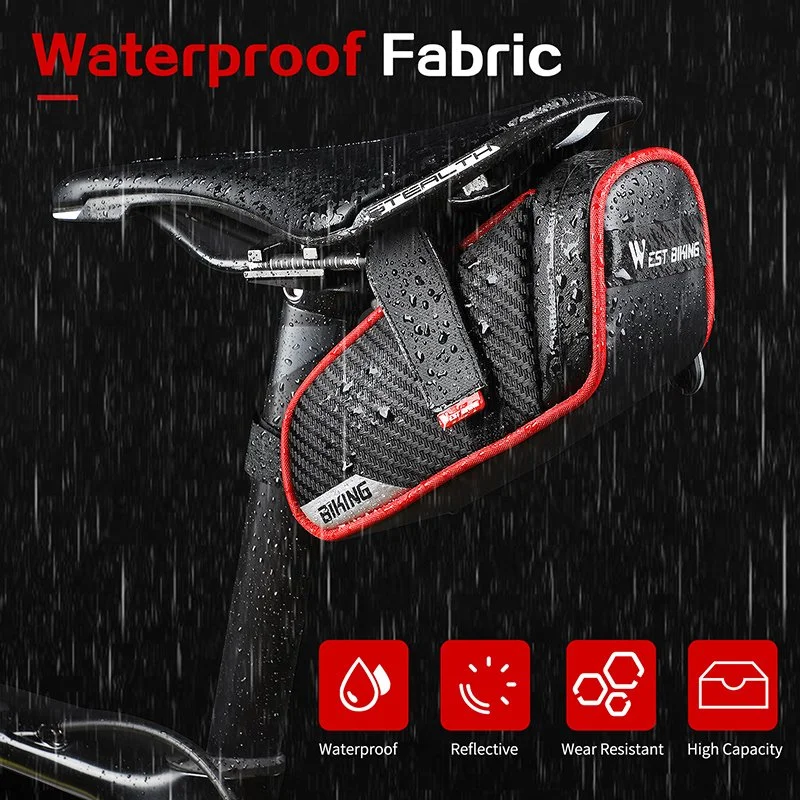 Waterproof Bicycle Saddle Bag with Reflective Strip for MTB & Road Bikes